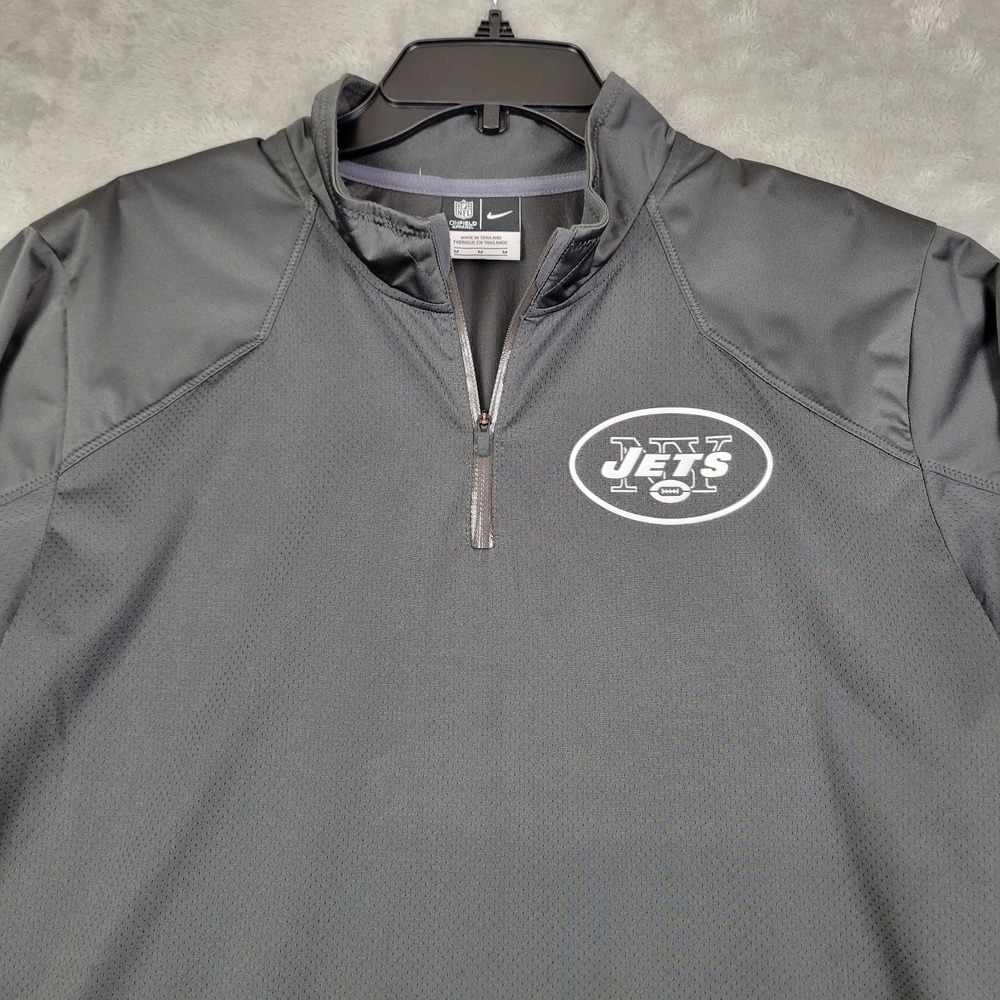 Nike NFL Onfield Apparel Men's NY Jets Platinum Size Medium Half-Zip Jacket